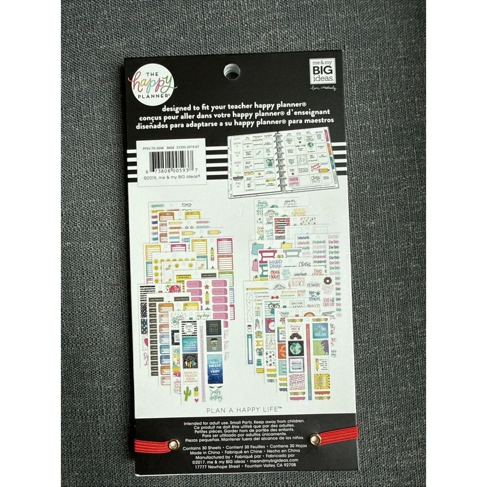 Set Of 2 The Happy Planner Teachers Rule Sticker Book 786 Pieces NEW